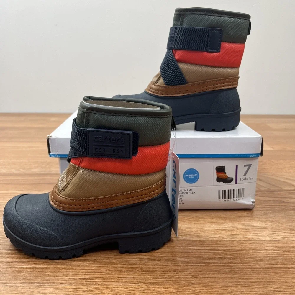Carter's Lex Winter Insulated Snow Boots Toddler Boys Size 7 NEW